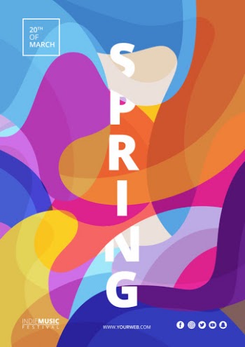 Abstract colorful poster of spring festival Free Psd
