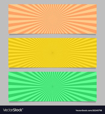 Abstract colorful ray burst banner template set vector image