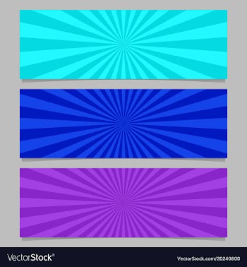 Abstract colorful ray burst banner template set vector image