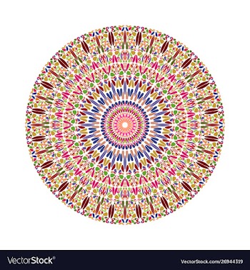 Abstract colorful round stone ornament mandala vector image