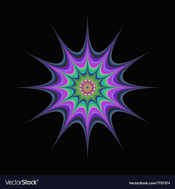 Abstract colorful star fractal vector image