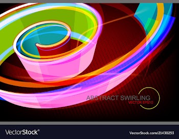 Abstract colorful swirling shape scene vector image