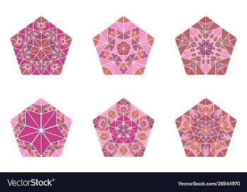 Abstract colorful triangle mosaic ornament vector image