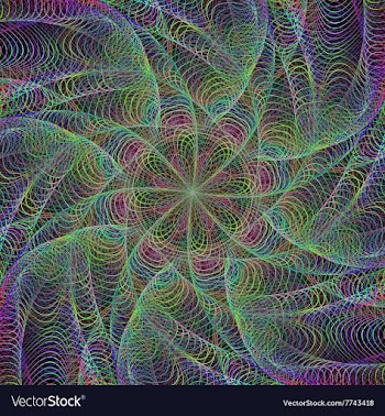 Abstract colorful wire fractal background vector image