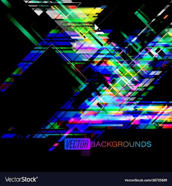 Abstract colors angle shapes on a black vector image