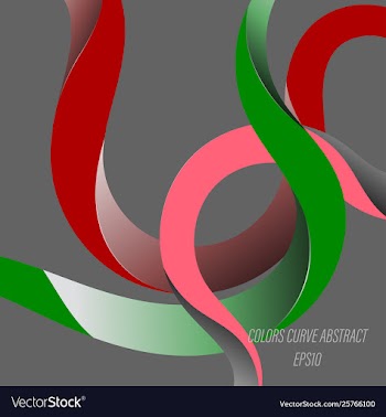 Abstract colors curve scene on a gray vector image