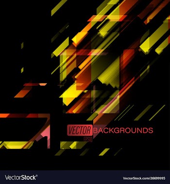 Abstract colors geometric shapes on a black vector image