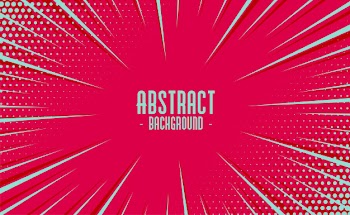 Abstract comic zoom motion lines with halftone background Free Vector