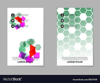 Abstract composition business card set box block vector image