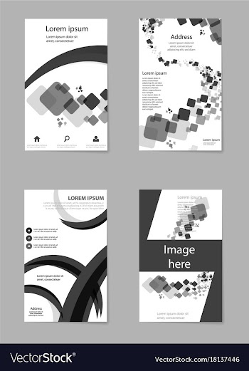 Abstract composition business card set box block vector image
