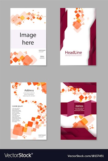 Abstract composition business card set box block vector image