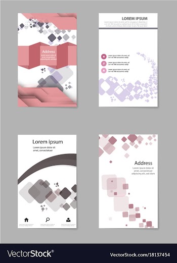 Abstract composition business card set box block vector image