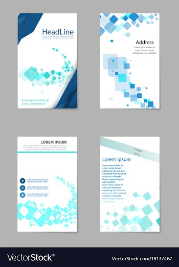 Abstract composition business card set box block vector image