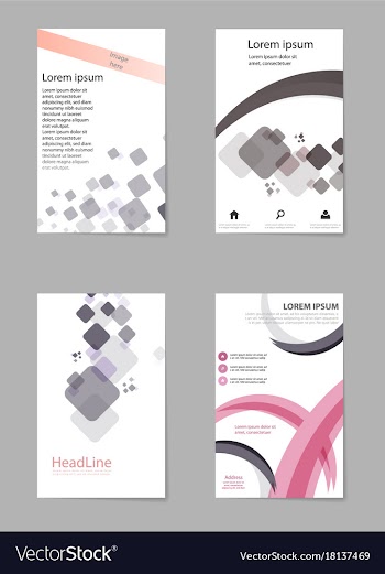 Abstract composition business card set box block vector image