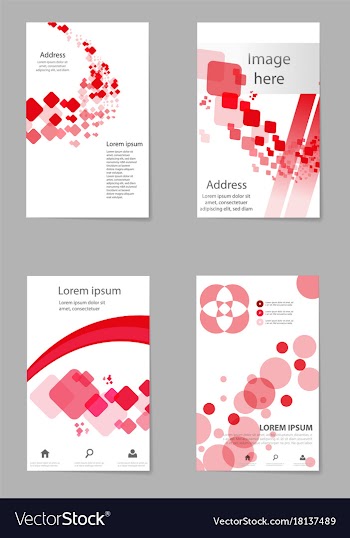 Abstract composition business card set box block vector image