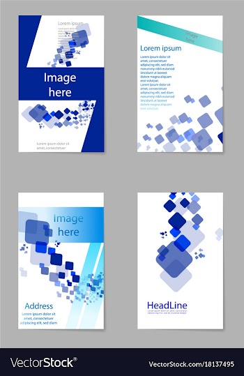 Abstract composition business card set box block vector image