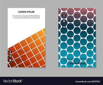 Abstract composition business card set geometric vector image