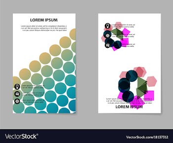 Abstract composition business card set geometric vector image