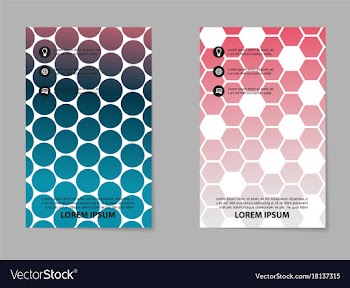 Abstract composition business card set geometric vector image