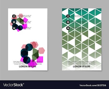 Abstract composition business card set geometric vector image