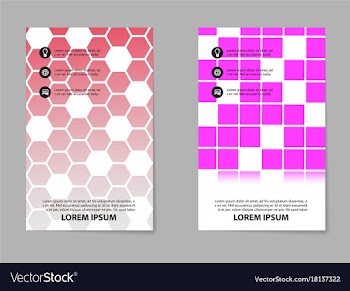 Abstract composition business card set geometric vector image