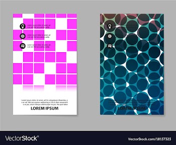 Abstract composition business card set geometric vector image