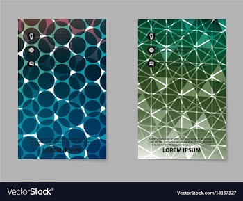 Abstract composition business card set geometric vector image