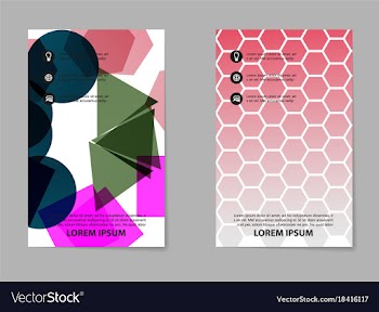 Abstract composition business card set geometric vector image
