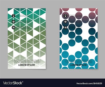 Abstract composition business card set geometric vector image