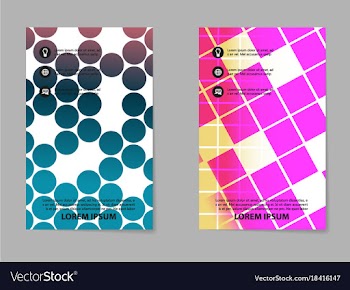 Abstract composition business card set geometric vector image