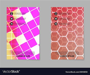 Abstract composition business card set geometric vector image
