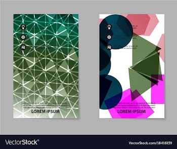 Abstract composition business card set geometric vector image