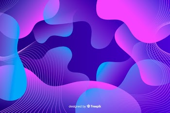 Abstract composition of violet gradient liquid shapes background Free Vector