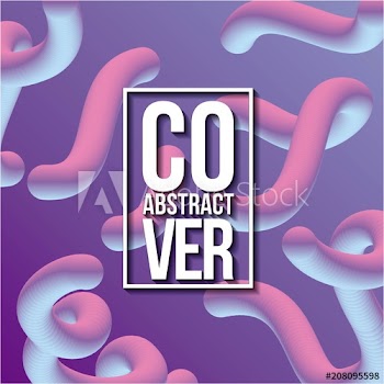 abstract covers fluids figures neon waves pink color vector illustration