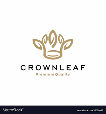 Abstract crown logo with leaf vector image