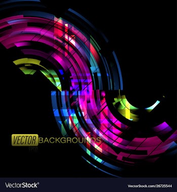 Abstract curved colors in dark scene vector image
