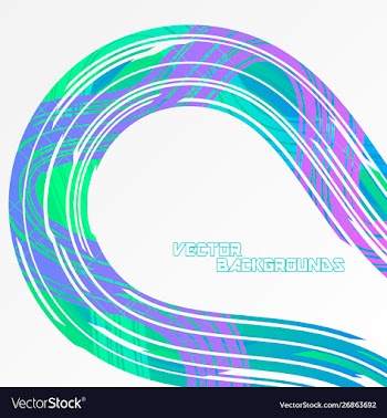 Abstract curved colors motion on a gray vector image