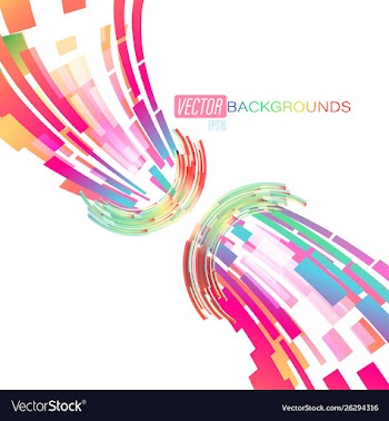 Abstract curved colors on a white vector image