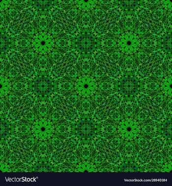 Abstract dark green seamless mosaic ethno pattern vector image