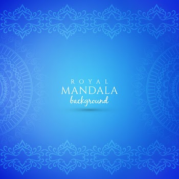 Abstract decorative luxury mandala blue background Free Vector
