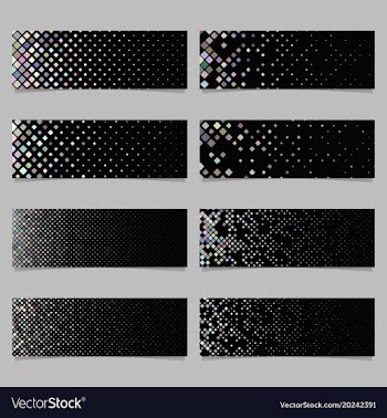 Abstract diagonal square mosaic pattern banner vector image