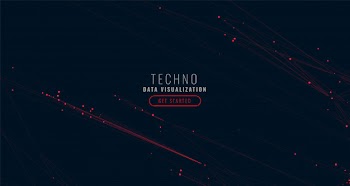 Abstract digital big data visualization background Free Vector