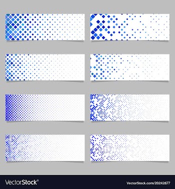 Abstract digital diagonal square pattern banner vector image