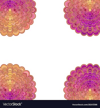 Abstract digital flower mandala art background vector image
