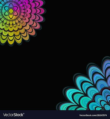 Abstract digital flower mandala art background vector image