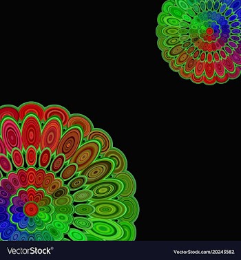 Abstract digital flower mandala art background vector image