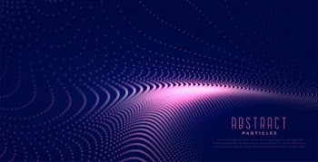 Abstract digital particles wave light background Free Vector