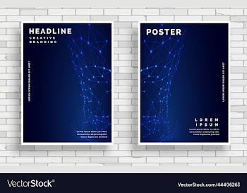 abstract digital technology poster template
