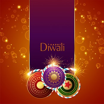 Abstract diwali festival sparkles background with crackers Free Vector