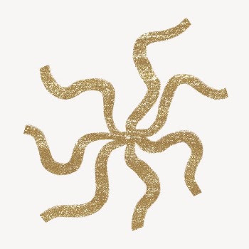Abstract doodle collage element, gold | Free Photo - rawpixel